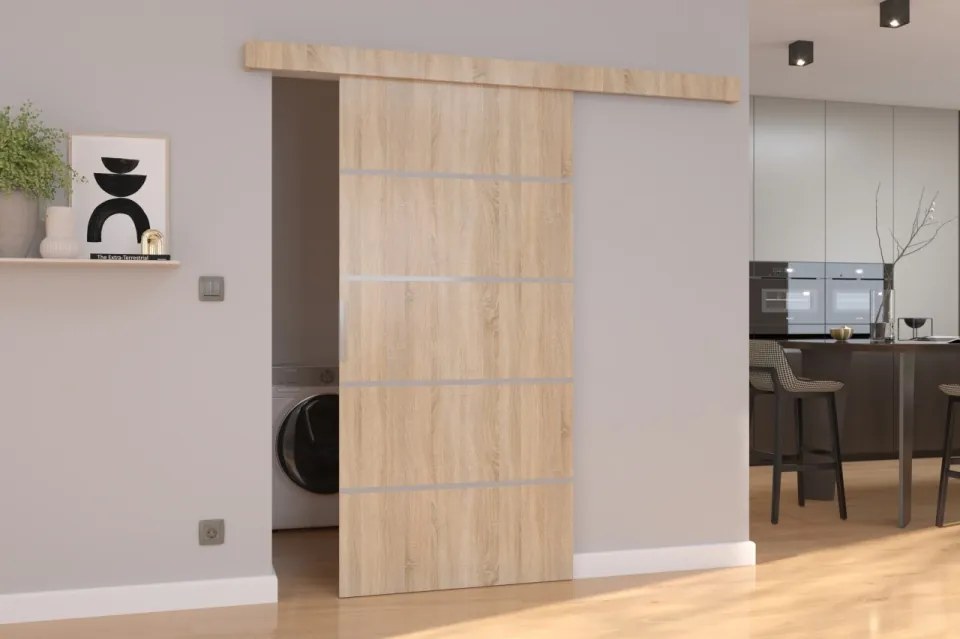 Usa glisanta BIELLA, ADRK Furniture (Culoare: Alb, Latime: 106 cm)