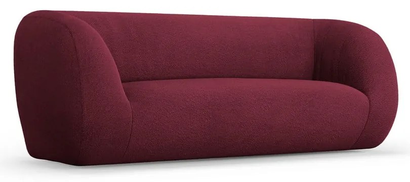 Canapea burgundy cu tapițerie din stofă bouclé 210 cm Essen – Cosmopolitan Design