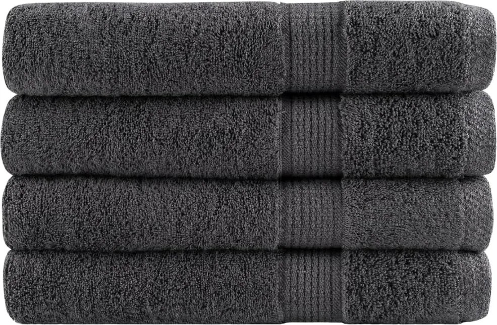 vidaXL Prosoape premium, SOLUND 4 buc. antracit 100x200cm 600gsm