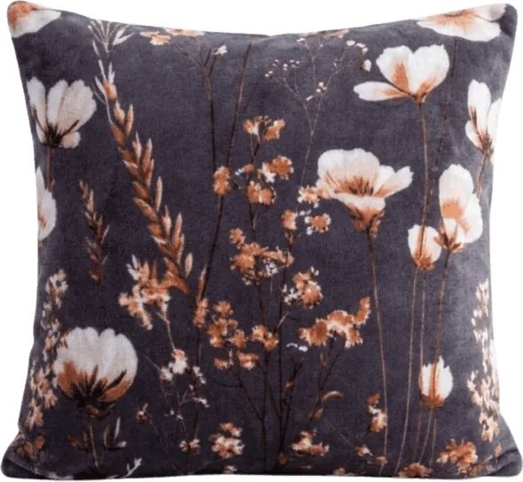Fata de perna reversibila DUO SENSE ARVENA 45x45 cm microplus/flanel, gri inchis