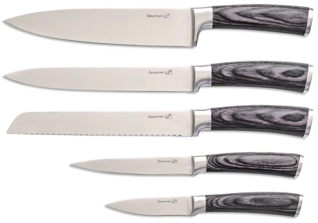 Set de cuțite G21 Gourmet Rustic 5 bucăți + blocde bambus