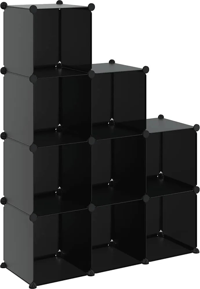 vidaXL Organizator cub de depozitare, 9 cuburi, negru, PP