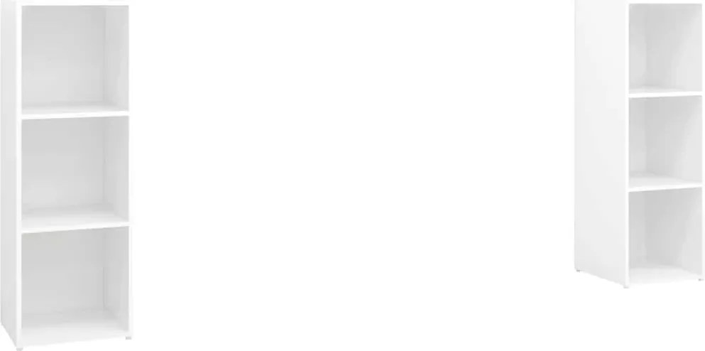 vidaXL Dulapuri TV, 2 buc., alb, 107x35x37 cm, lemn prelucrat