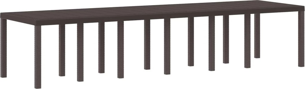 vidaXL Masă de Grădină Maro 350 x 100 x 74 cm poliratan
