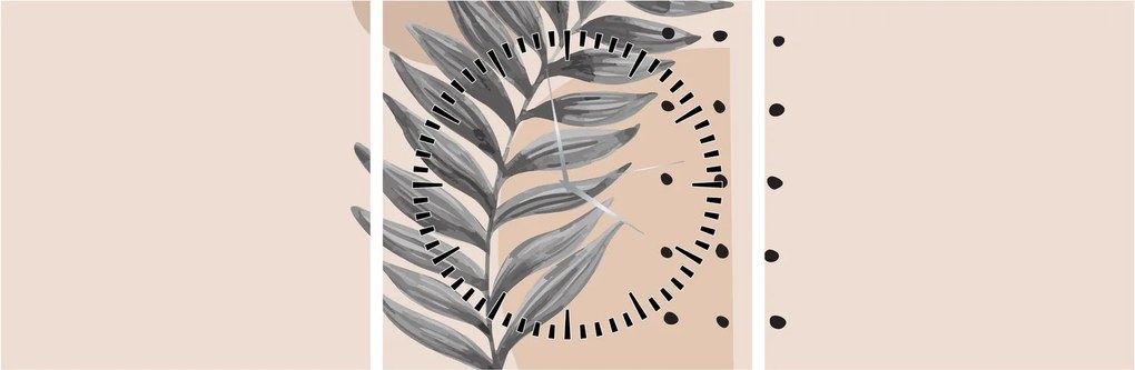 Tablou - Foaie ilustrată N⁰2 (cu ceas) (90x30 cm)