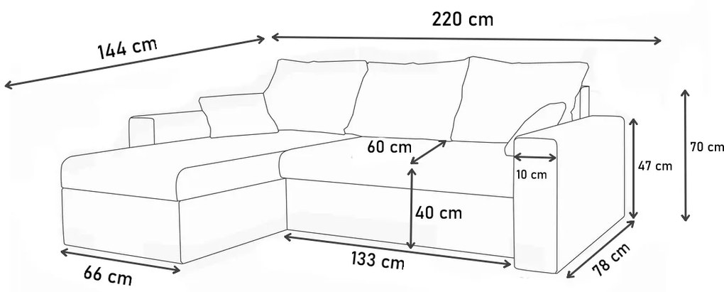 Supermobel Colțar INSIGNIA BIS, 220x144, Sawana25/18