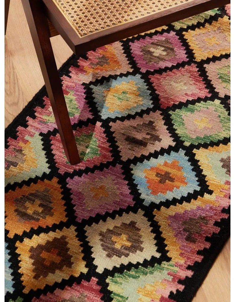 Covor tip traversă reversibil, țesut manual din lână 60x190 cm Kamal Zara – Nouristan