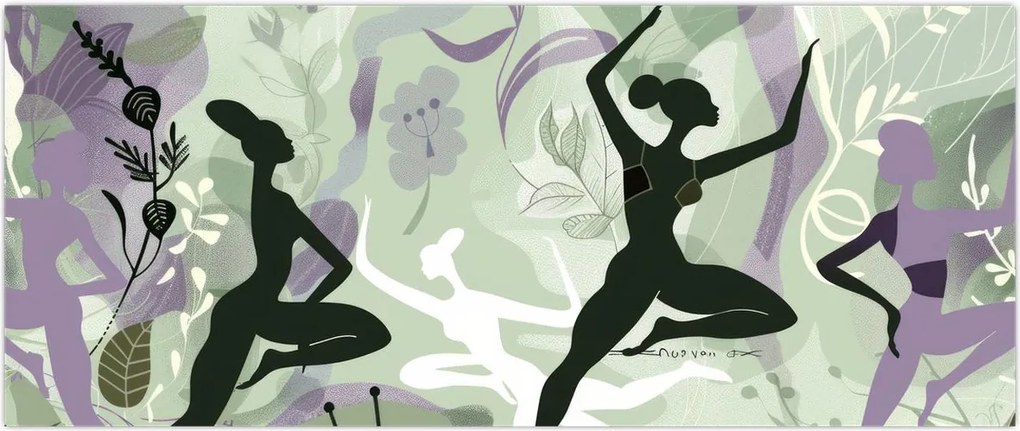 Tablou - Ilustrație de dansatori (120x50 cm)