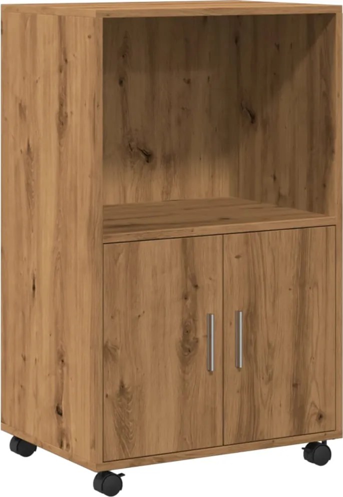 vidaXL Dulap cu roți, stejar artizanal, 55x40x91 cm, lemn prelucrat