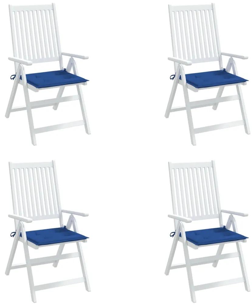 Perne scaun gradina, 4 buc., albastru regal, 40x40x3 cm, textil 4, Albastru regal, 40 x 40 x 3 cm