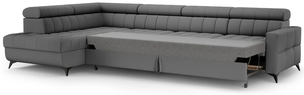 Colțar extensibil Nardo Maxi stânga - pluș gri Pretty 17