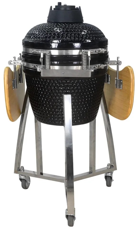 Grătar ceramic Kamado cu rafturi și suport 32,5 cm