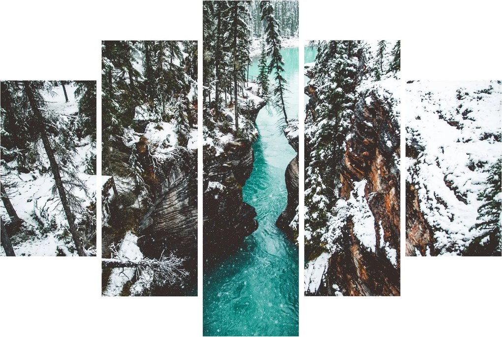 Tablou - râul de munte iarna (150x105 cm)