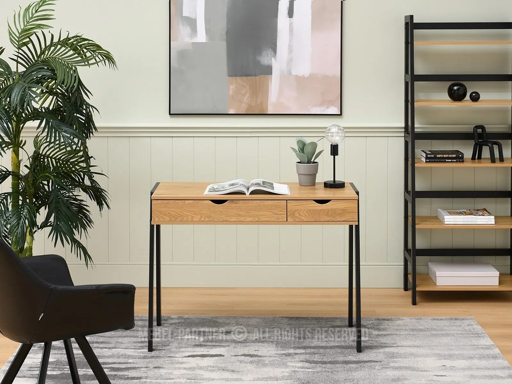 Masă PC Land (stejar + negru). Promo -21%. 1109777