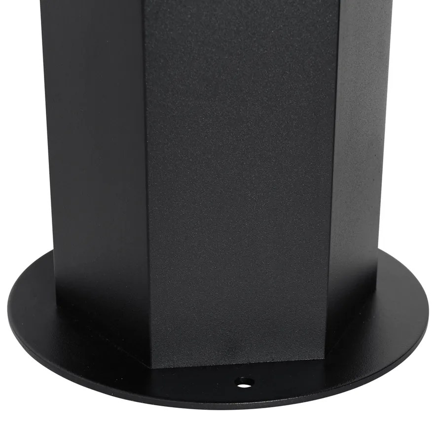 Lampă de podea pentru exterior neagră cu abajur fumuriu hexagonal 50 cm - Denmark