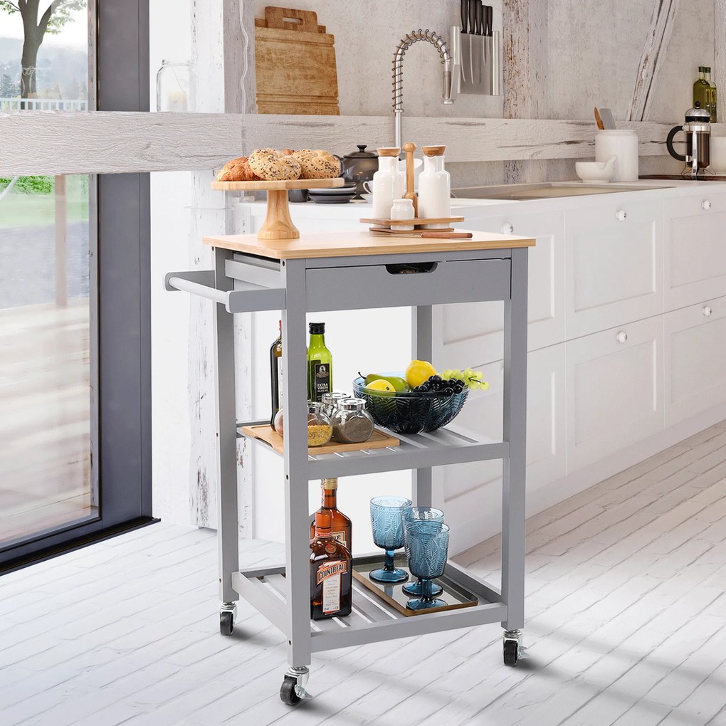 Carucior de servire, natural / negru, ARETE Carucior de servire, natural / gri, ARETE