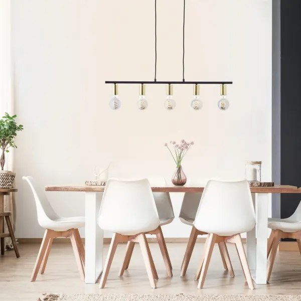 Brilliant - Lustră pe cablu KERRY 5xE27/40W/230V negru/alamă