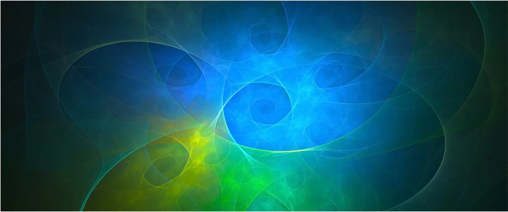 Tablou cu abstracțiune albastră (120x50 cm)