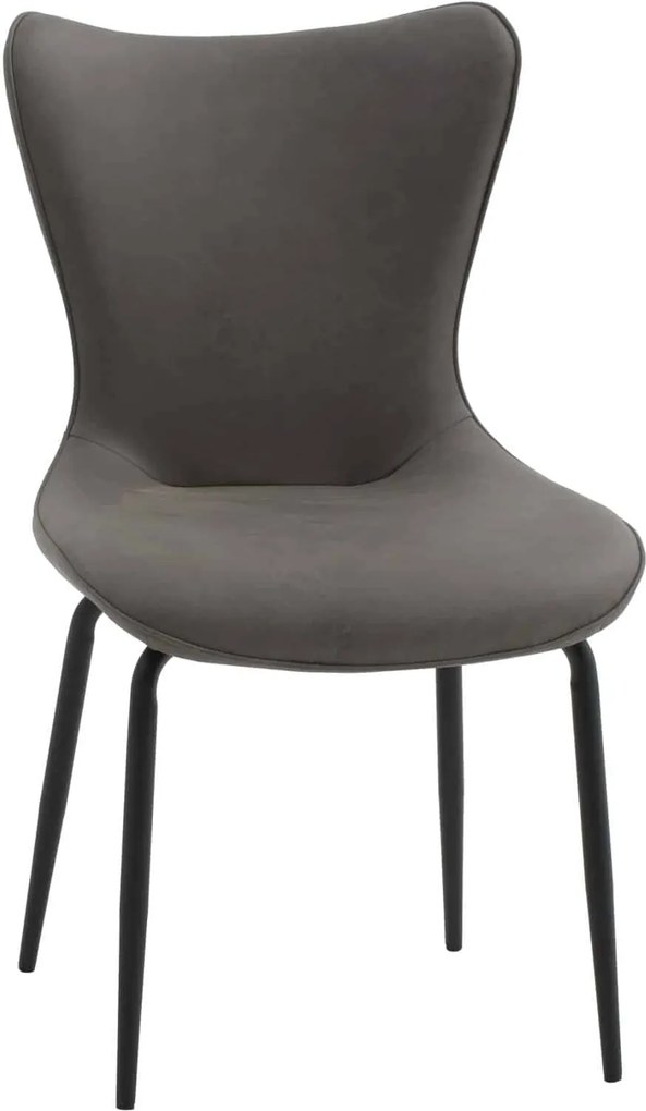 SET 4 Scaune Vespa, structura metalica, imitatie piele intoarsa - NEGRU - GRI - IMITATIE PIELE INTOARSA