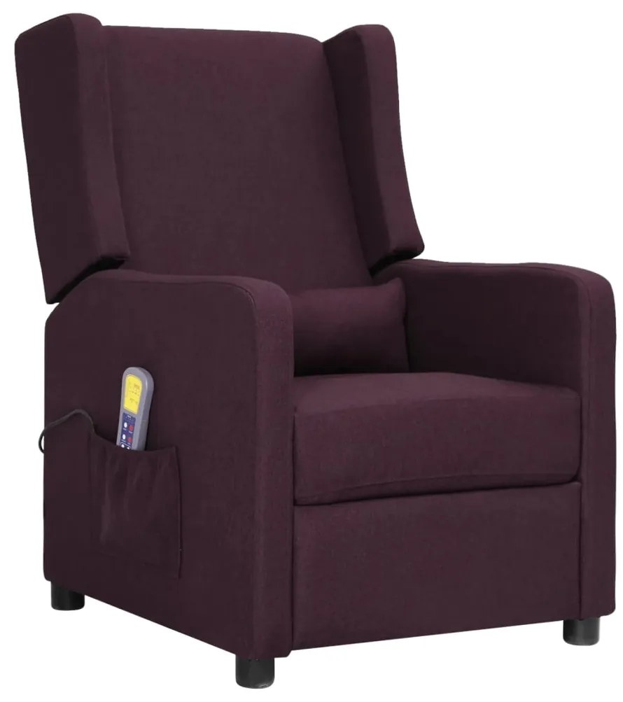 3093392 vidaXL Fotoliu rabatabil de masaj, cu ridicare, violet, textil