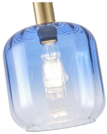 Lustră pe cablu 1xE27/15W/230V albastru/fumuriu pr. 20 cm