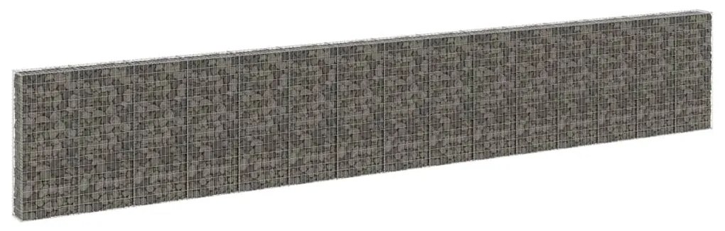 vidaXL Perete gabion cu capace, 900 x 30 x 150 cm, oțel galvanizat