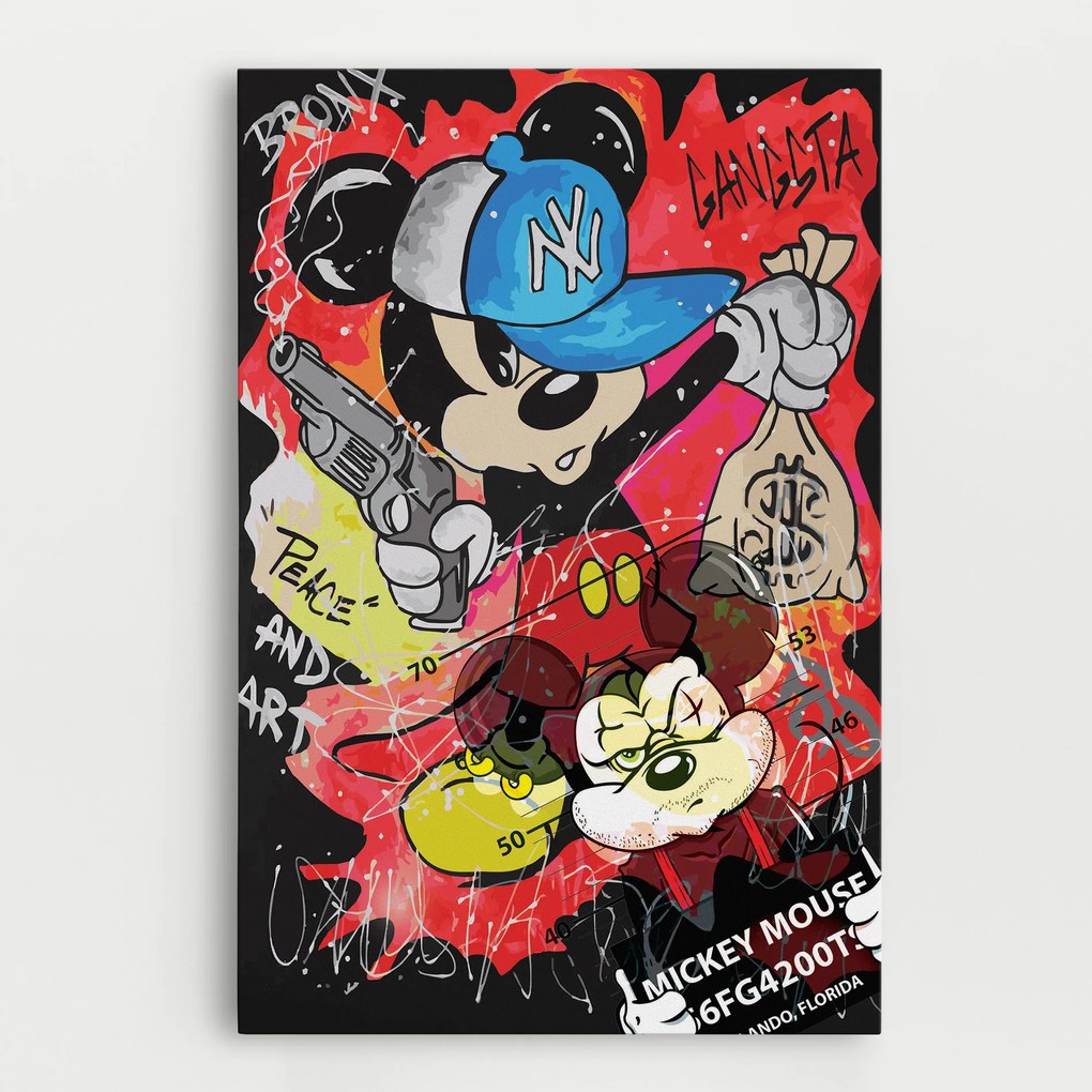 Tablou Canvas, 40x60cm, Dormitor si Living, Moderne, Digitale, Gangsta Mickey