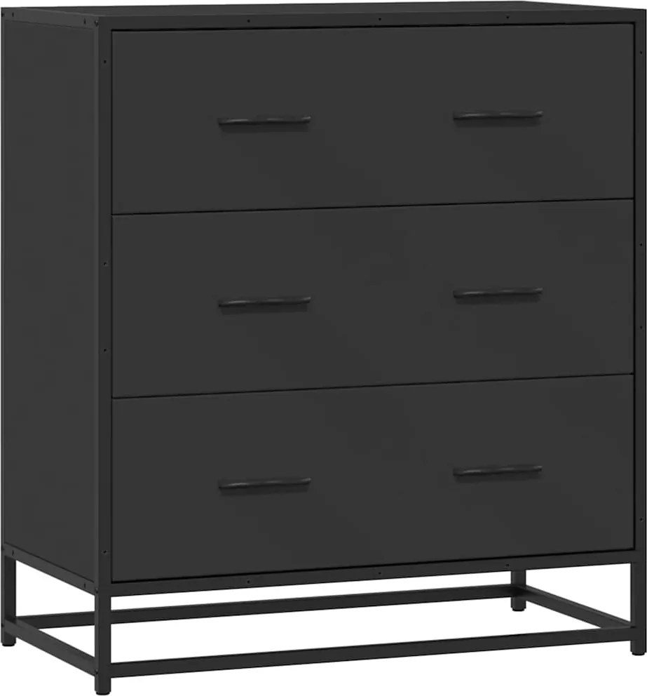 vidaXL Dulap, negru, 68x35x76 cm, lemn prelucrat și metal
