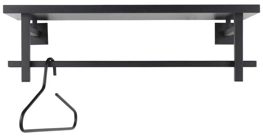 Cuier de perete negru cu raft din metal 76 cm Simplon – Spinder Design