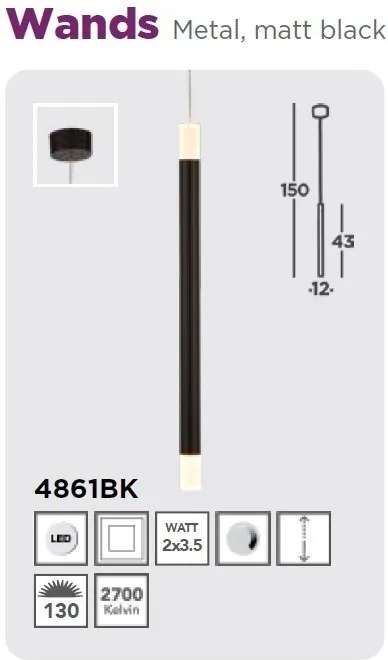 Pendul LED tubular design modern minimalist Wands