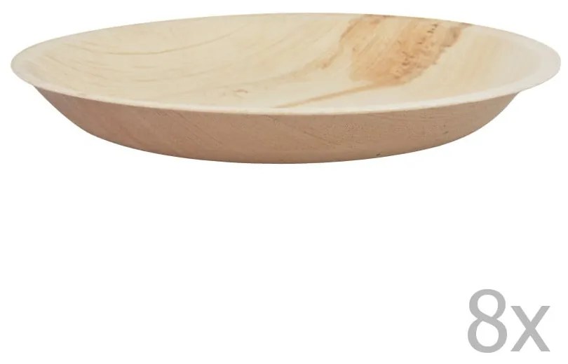 Set 8 tăvi unică folosință din frunză de palmier Esschert Design, ⌀ 17 cm
