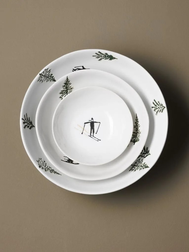 Set 3 farfurii adanci, din ceramica, Slalom