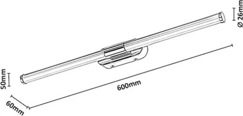Rabalux 75097 - Iluminare LED pentru oglindă de baie TENEBRA 8W/230V IP44 60 cm negru