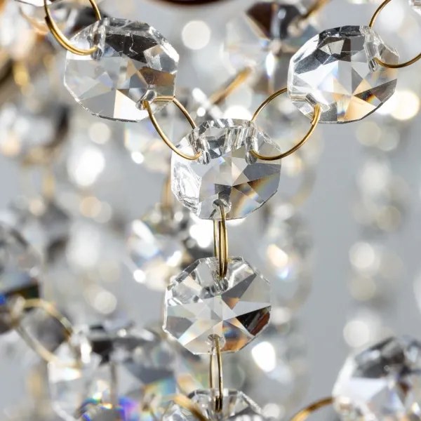 Lustră de cristal aplicată Brilagi CRYSTAL 6xE14/60W/230V auriu