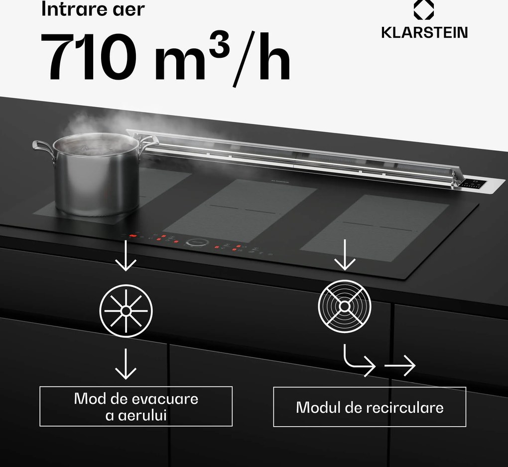 Klarstein Brisa, hotă 90 cm, oțel inoxidabil, 710 m³/h, A+