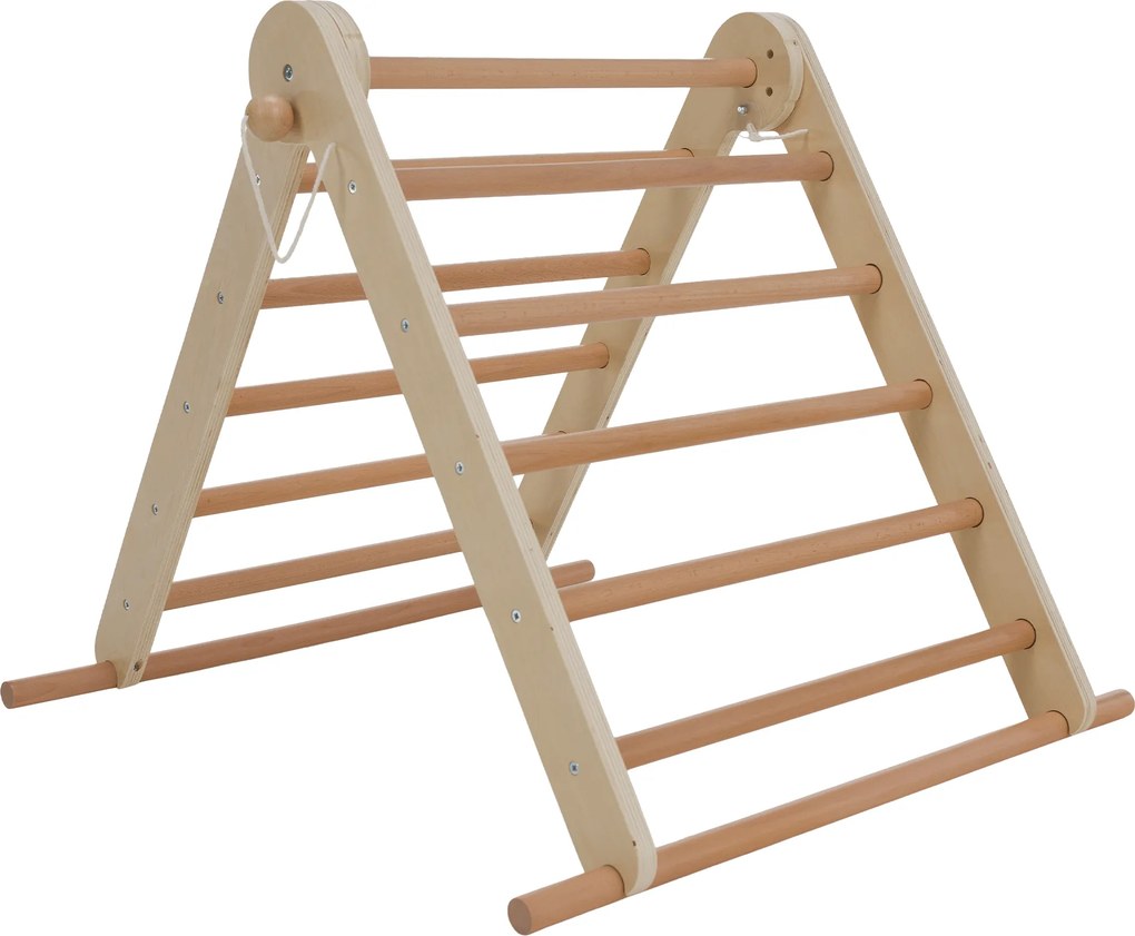 Montessori Triunghiul Pikler 3în1, natural/mix de culori, OPRIN