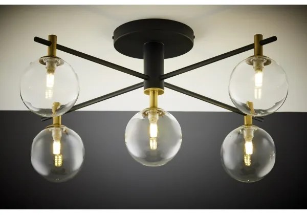 Lustră aplicată Jupiter 2035 FIGARO 5xG9/10W/230V negru/auriu/bej/transparent