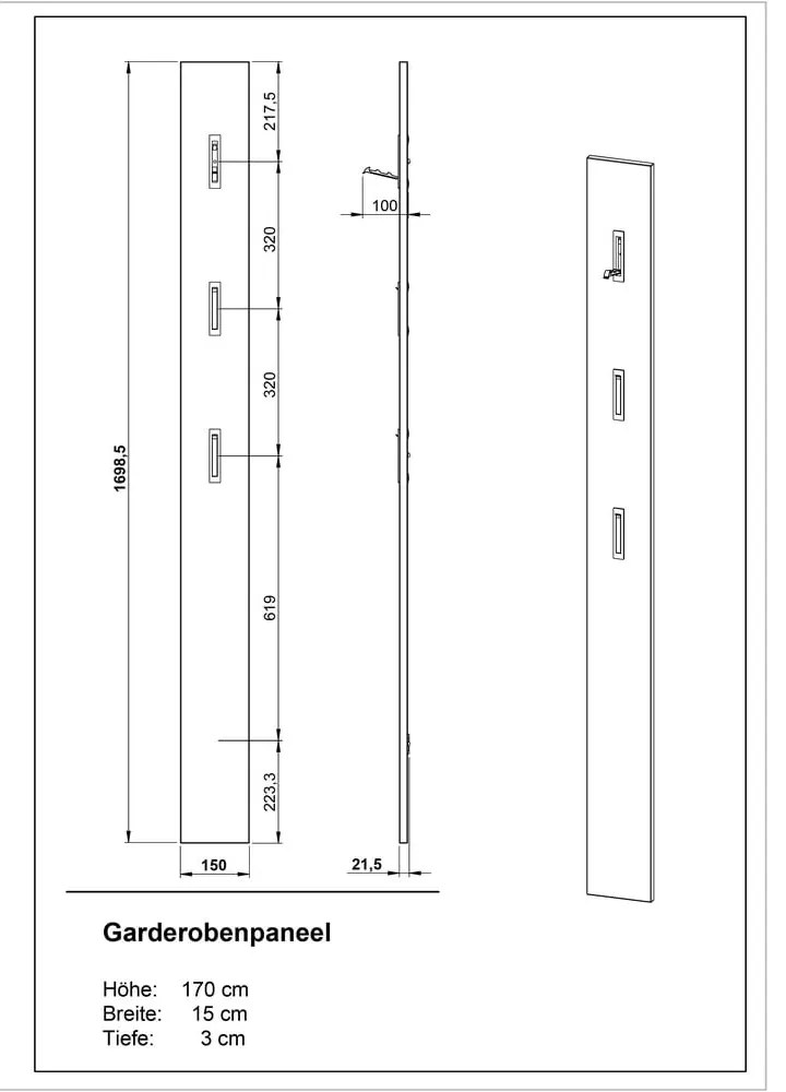 Cuier de perete alb Utah - Germania