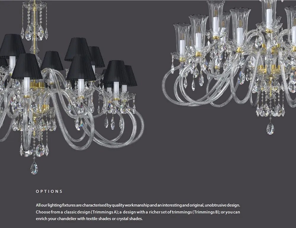 Candelabru cu 18 brate LUX design modern, Cristal Bohemia Exclusive Miracle