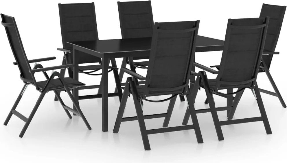 vidaXL Set mobilier de grădină, 7 piese, antracit, aluminiu