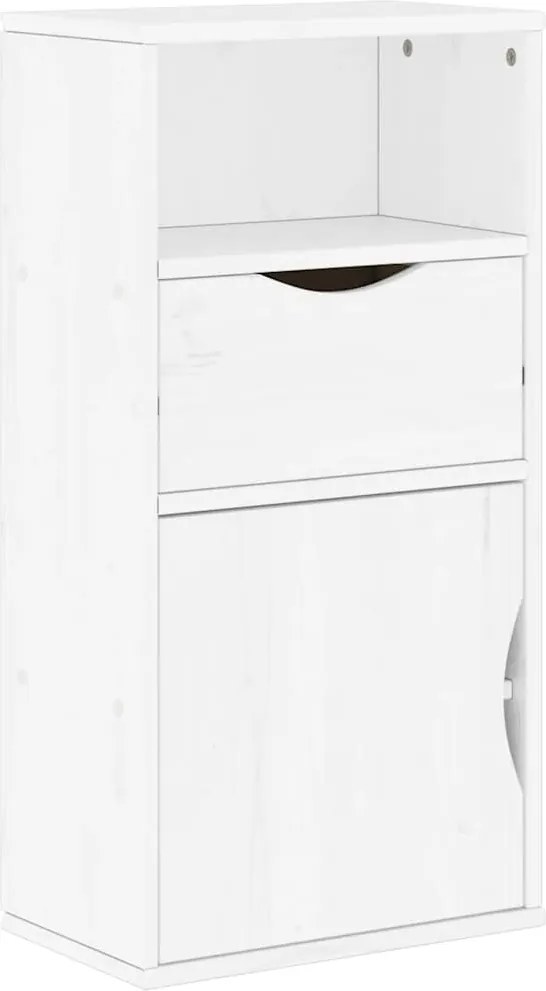 vidaXL Dulap lateral cu sertar „ODDA” alb 40x24x79cm lemn masiv de pin