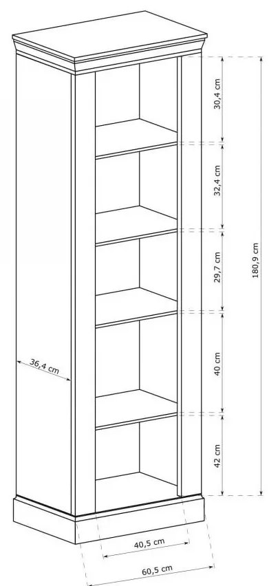 Vitrină Atena 11 (cu iluminat LED) (craft auriu). 1055347
