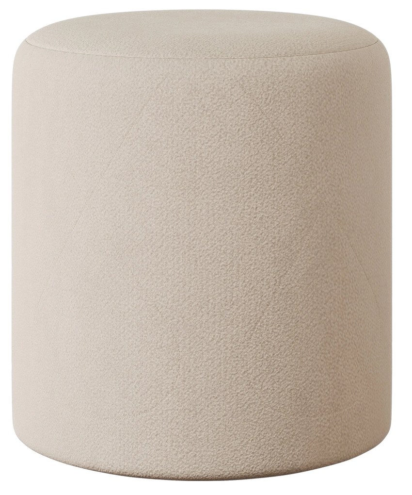 Taburet Tapitat Mali, Crem, Stofa, L 41 x l 41 x H 45 cm