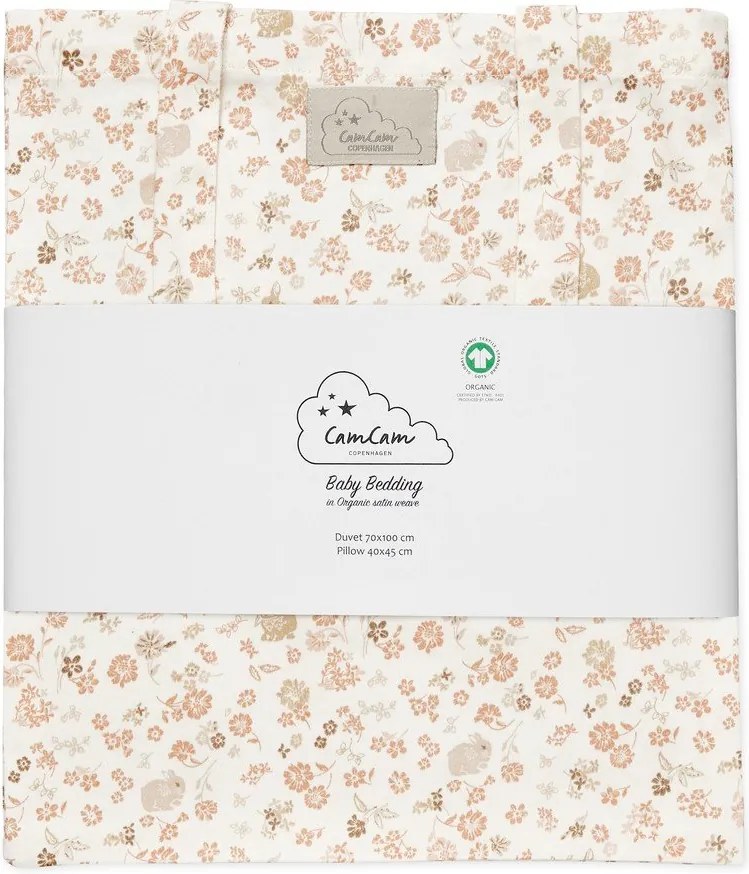 Lenjerie de pat pentru copii, bej din bumbac organic pentru pătuț 70x100 cm Augusta – Cam Cam Copenhagen