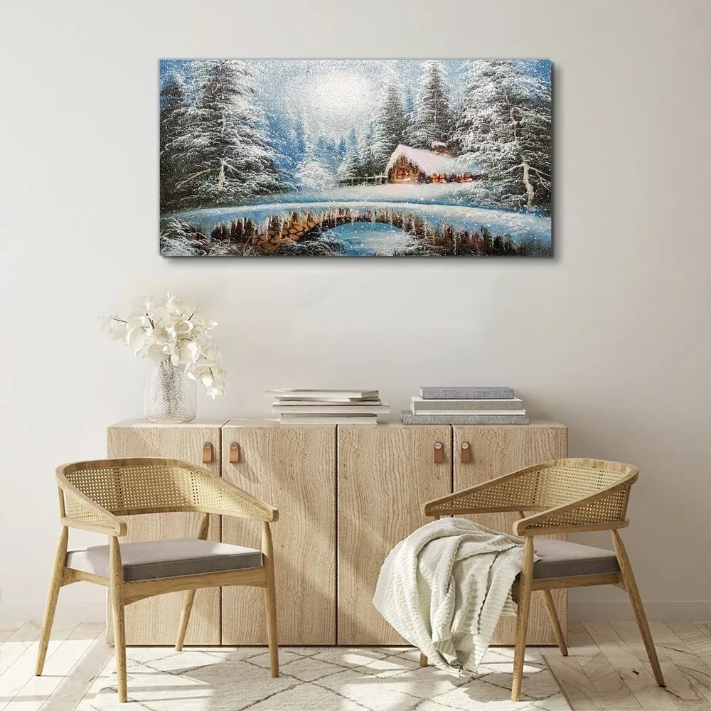 Tablou canvas Iarna Zăpadă Pădure Natura