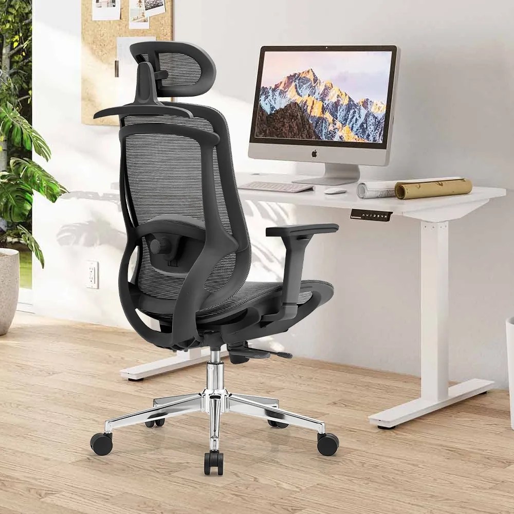 ErgoDynamic Icon-H -Black-, scaun de birou, full mesh, sezut translatie 5 cm