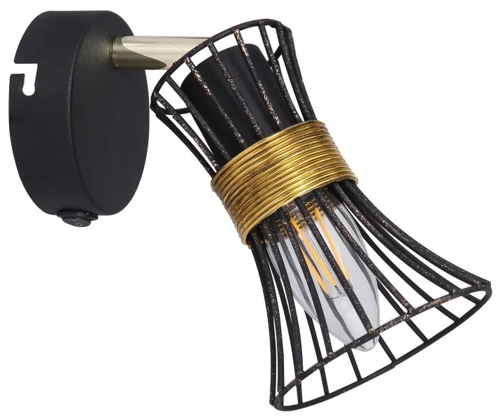 Aplica de perete metalica negru-aurie PURRA 54814-1 GL