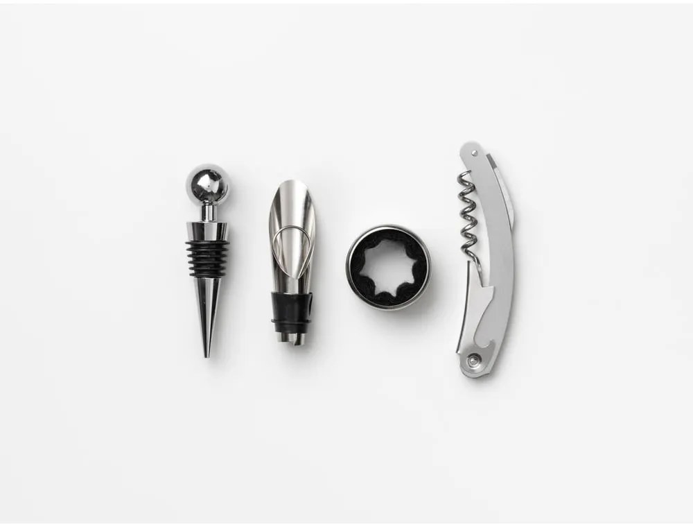 Set de accesorii pentru vin din oțel inoxidabil The Essentials Wine Tools – Printworks