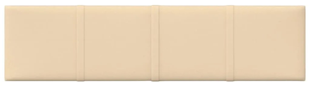 Panouri de perete, 12 buc., crem, 60x15 cm, textil, 1,08 m   12, Crem, 60 x 15 cm