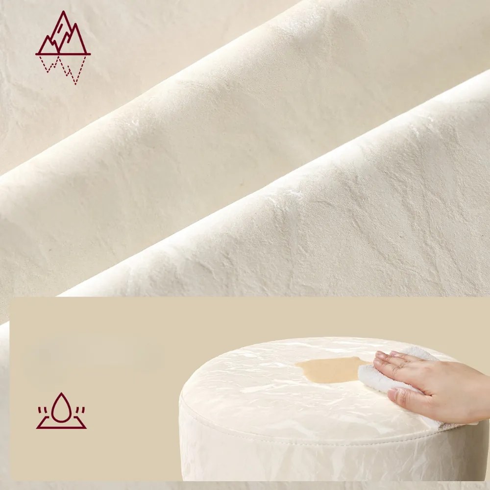 Scaun reglabil pe înălțime AURA pentru măsuța de toaletă, Ø35cm, crem Vasagle